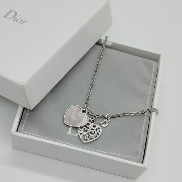 Authentic Christian Dior Necklace  Pinks Silver - Picture 4 of 11